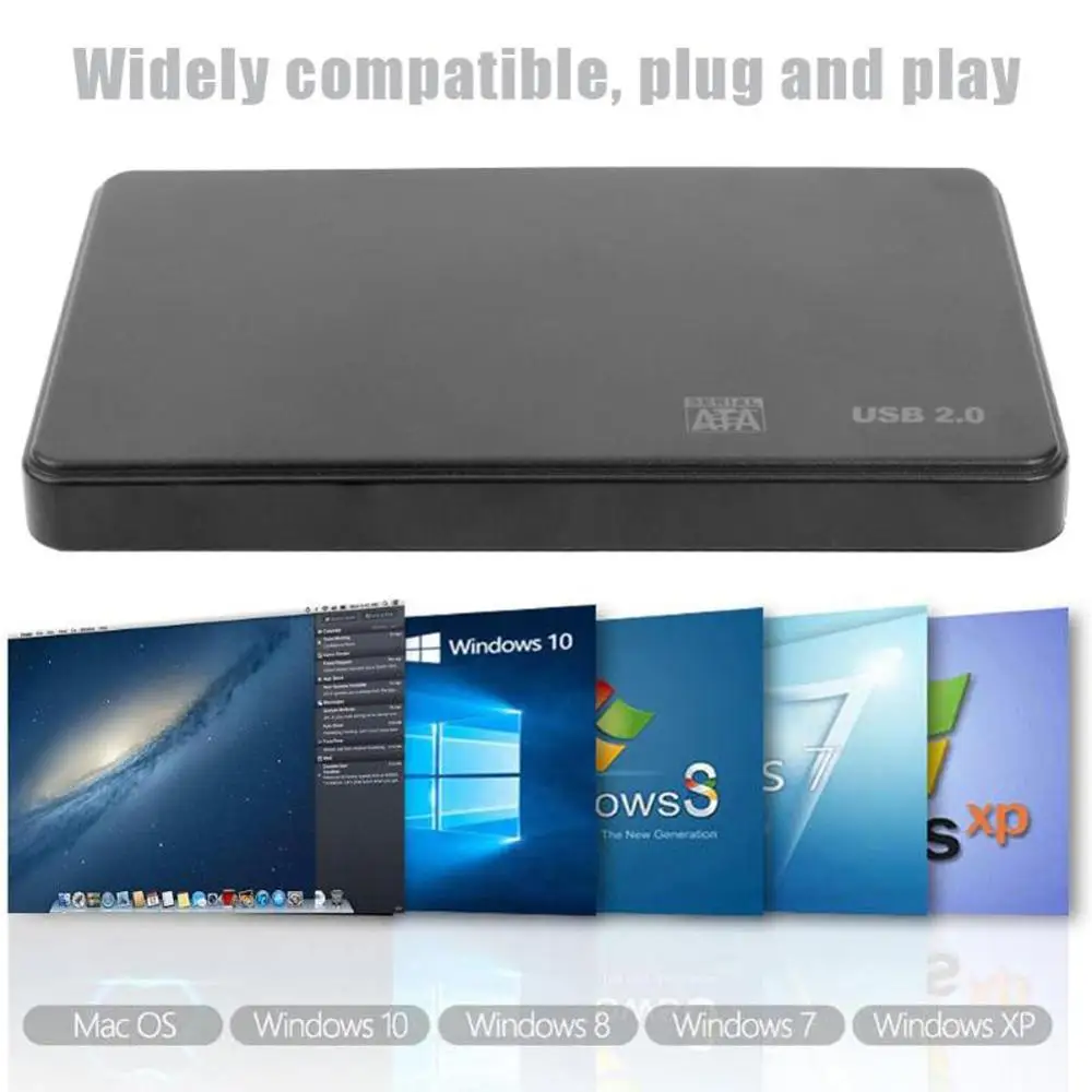 2,5 дюймов чехол для корпуса жесткого диска SATA для USB3.0/2,0 жесткого диска адаптер 5 Гбит/с, чехол поддерживает связь с 2-мя ТБ для WIndows и Mac OS 2,5 дюймов жесткий диск HDD