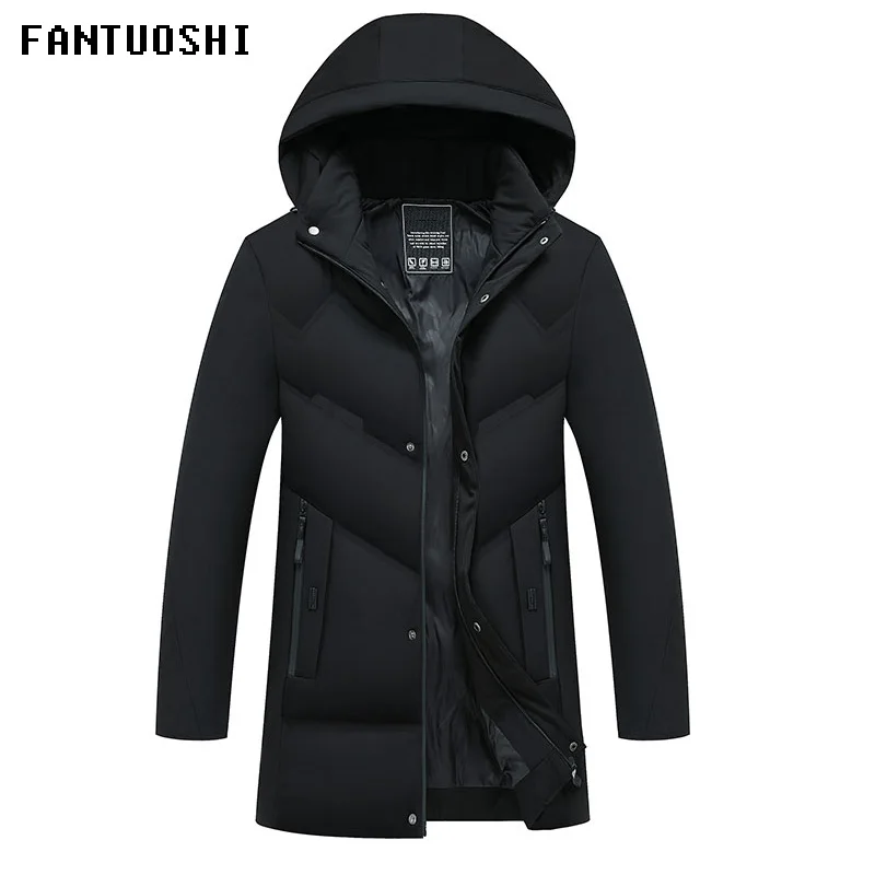 

Long section Parka Men New Arrival Winter Coat Male Slim Jacket Cotton Warm Thicken Hooded Overcoat Comfortable Clothing 4XL