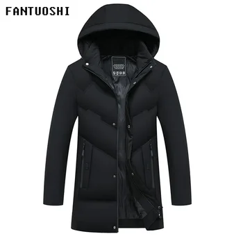 

Long section Parka Men New Arrival Winter Coat Male Slim Jacket Cotton Warm Thicken Hooded Overcoat Comfortable Clothing 4XL