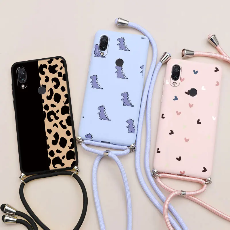 Coque de téléphone en Silicone avec cordon et collier pour Xiaomi, étui