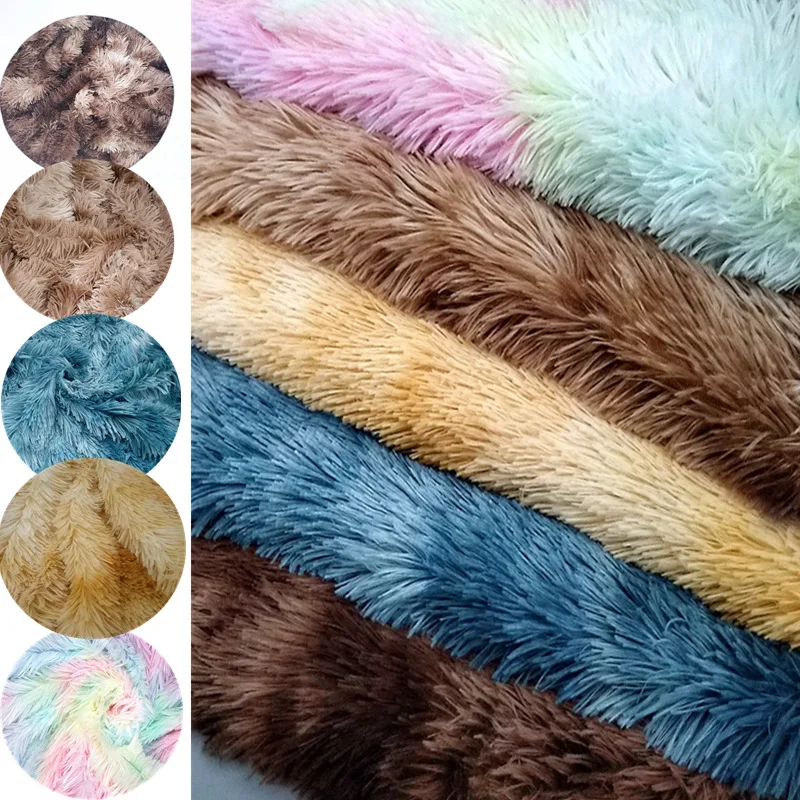 165*100cm gradient tie-dye carpet PV velvet home textile pet kennel FAUX PLUSH FUR fabric for coat pillow case collar | - Цена: 4 858,00 руб.