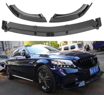 

ABS Carbon Fiber Front Bumper Lip Splitters Aprons Flaps Spoiler For Mercedes-Benz GLC X253 GLC200 GLC260 GLC300 2016-2019