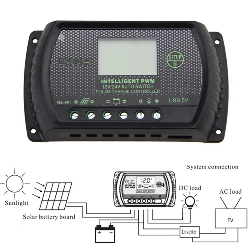 12 В/24V10A регулятор авто солнечная панель заряд батареи ЖК-светильник управление безопасный USB задержка времени управление Лер выход