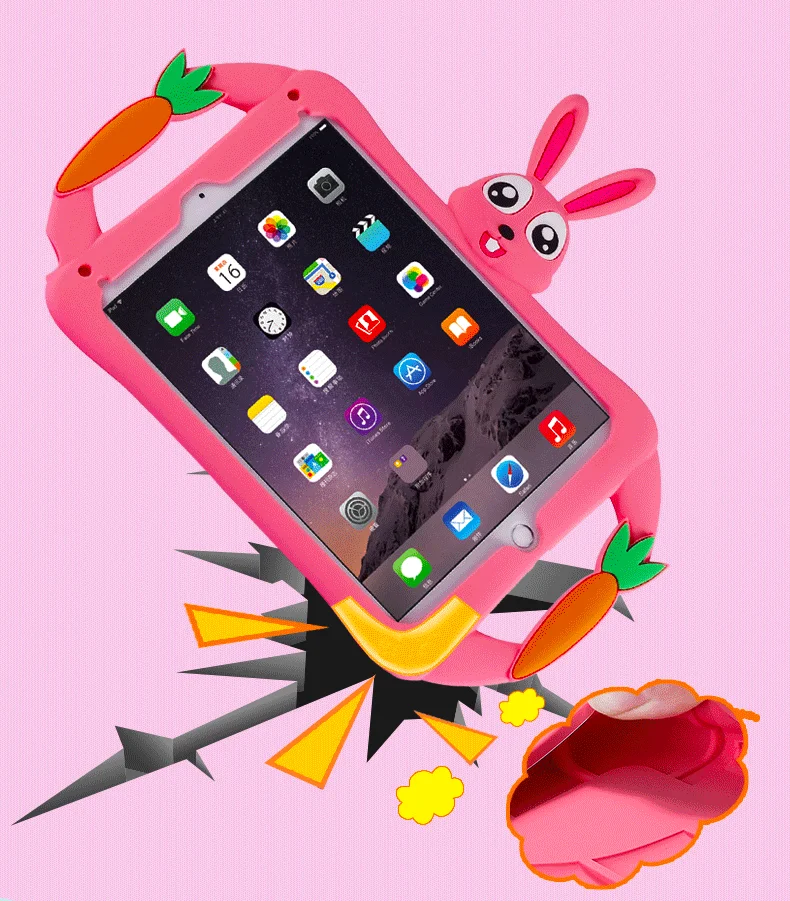 Прекрасный силиконовый чехол для планшетов ipad Mini1 2 3 4 5 air 2 pro 9,7 мультяшный защитный чехол для ipad 2, 3, 4 18 9,7