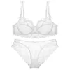 TERMEZY ultra-mince tasse sexy sous-vêtements en dentelle transparent soutien-gorge ensemble nœud décoration Lingerie confortable brassière et culotte ensemble ► Photo 3/6