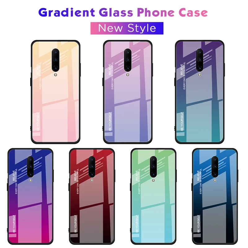 Чехол из закаленного стекла градиентного цвета для Oneplus 7 7 Pro 6T 6 Aurora Cover для OnePlus One Plus 7Pro 1+ 7 1+ 6 6t защитные чехлы