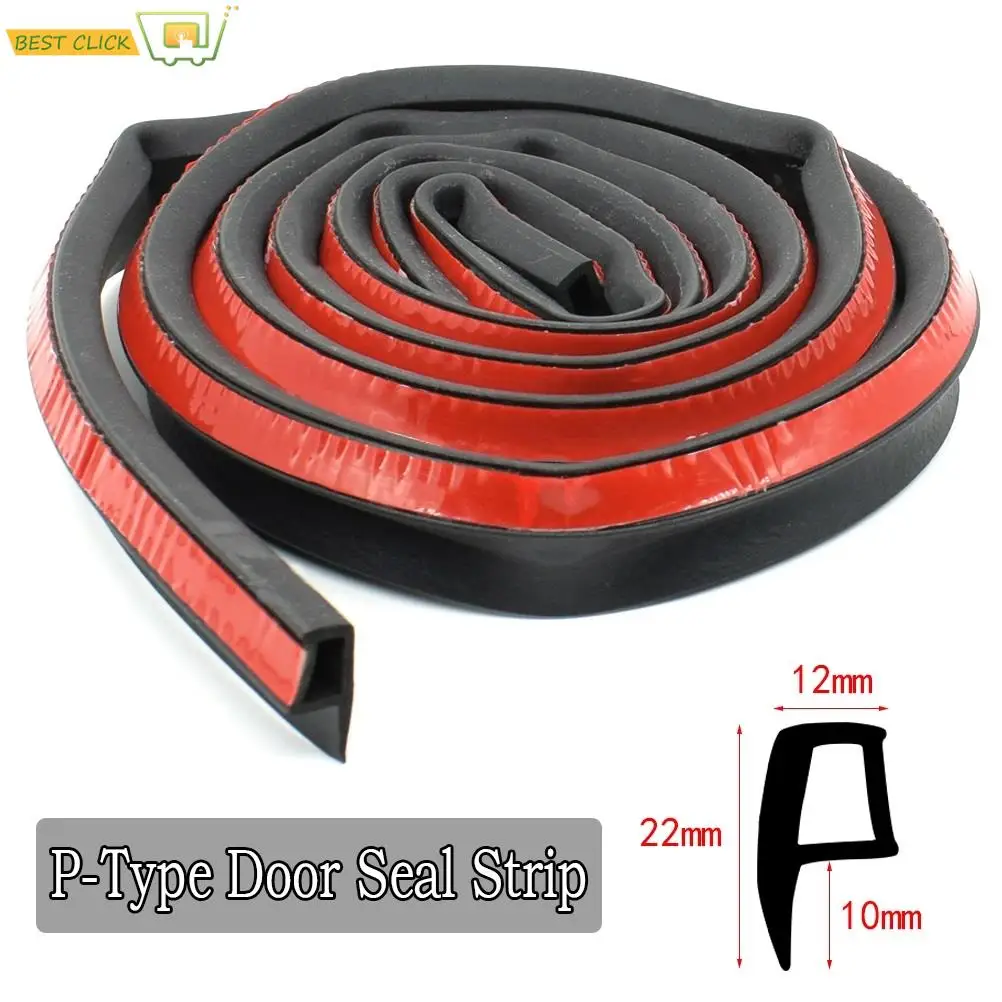 4 Meters P Shape Car Door Seal Strip EPDM Rubber Noise Insulation Weatherstrip Soundproof Sealing Edge Panel Trim Protection | Автомобили