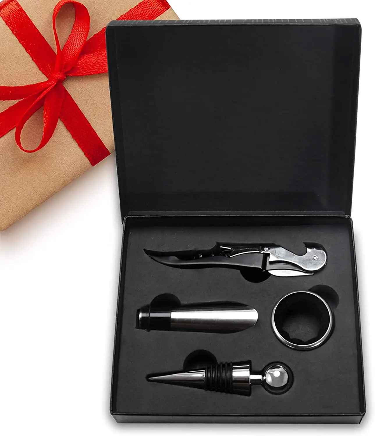 Wine Aerator Pourer Wine Opener Set 4Pieces Pressure Bottle Opener Pour Spout Stoppers Bottle stopper
