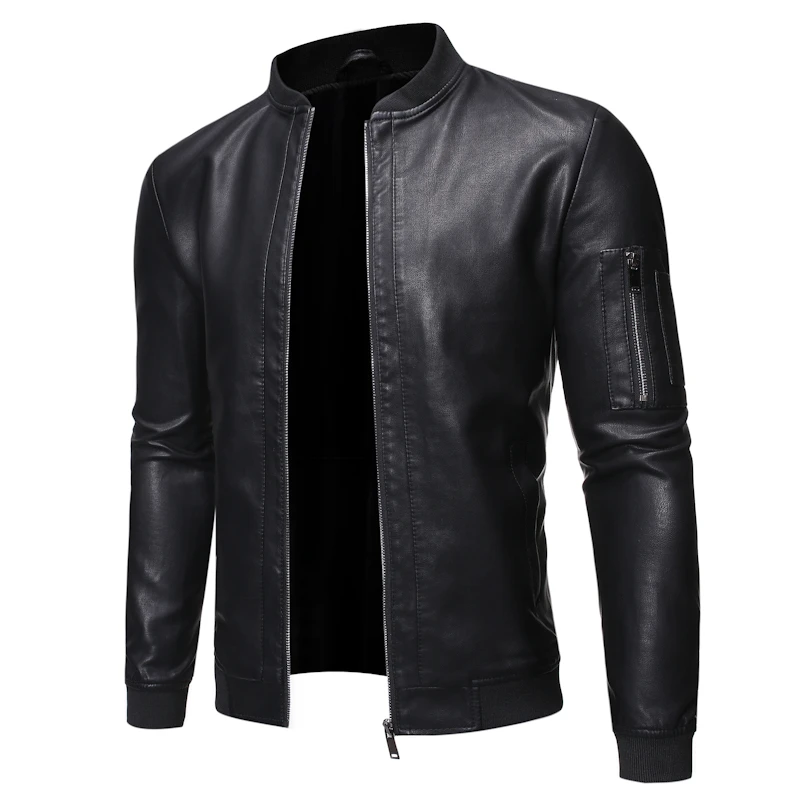 motorcycle leather jackets Leather Coat Men New Autumn and Winter  Hot Style Men's Washed Leather Clothes PU Leather Jacket men's genuine leather coats & jackets