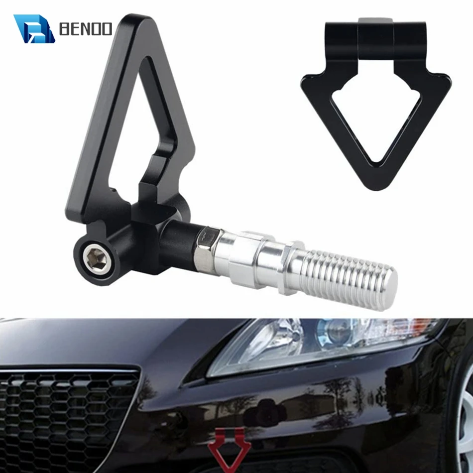 

BENOO 1 PC Universal JDM Racing Aluminum Triangle Tow Hooks for Honda 09-13 Eyes Front Rear Fit for Japanese Car Auto Trailer