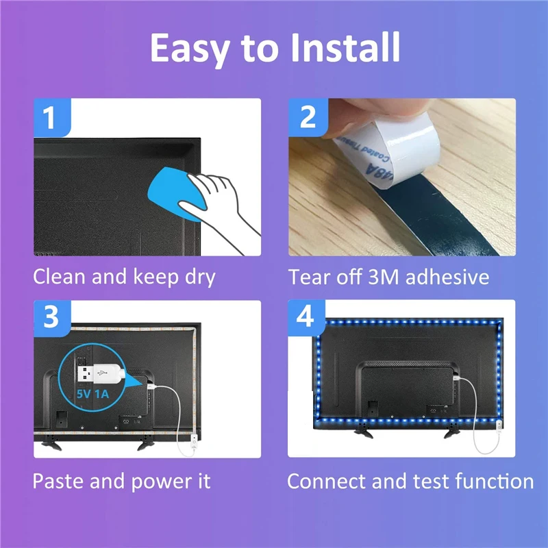 Светодиодная лента для телевизора USB светильник питания полоса 5 в 2835 не