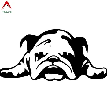 

Aliauto Cartoon Car Sticker Lovely English Bulldog Tired Dog Automobiles Accessories PVC Decal for Hyundai Ford Focus,23cm*11cm