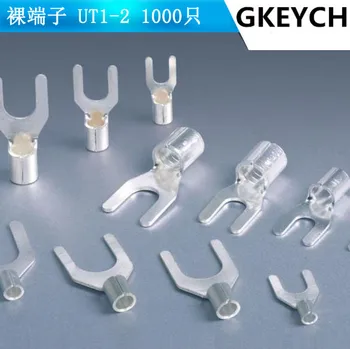 

1000pcs 4.2mm Fork terminal block Fork-shaped cold-pressed terminal Bare terminal U-shaped Y-shaped lug Grounding lug 4.2