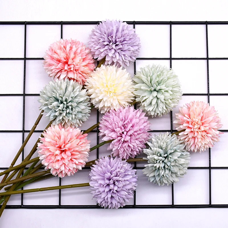 

1-5pcs Dandelion Flower Ball Artificial Silk Flowers Wedding Home Garden Decoration Bride Holding Dandelion Bounquet Decor