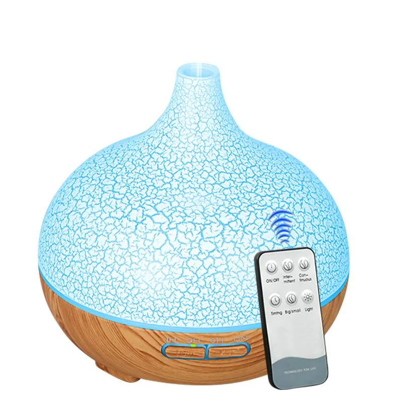 

400ml Air humidifier with creative crackle light wood Oil diffuser Ultrasonic diffusers 7 changeable LED colors for home