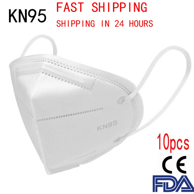 

10pcs KN95 Mouth Masks 6 Layers Respirator Anti PM2.5 Protective Mask Proof Anti Particulate