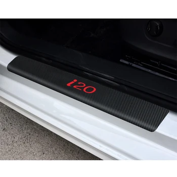 

Carbon Fiber Stickers for Hyundai I20 Accessories Car Door Sill Protective Sticker Car styling 4PCS