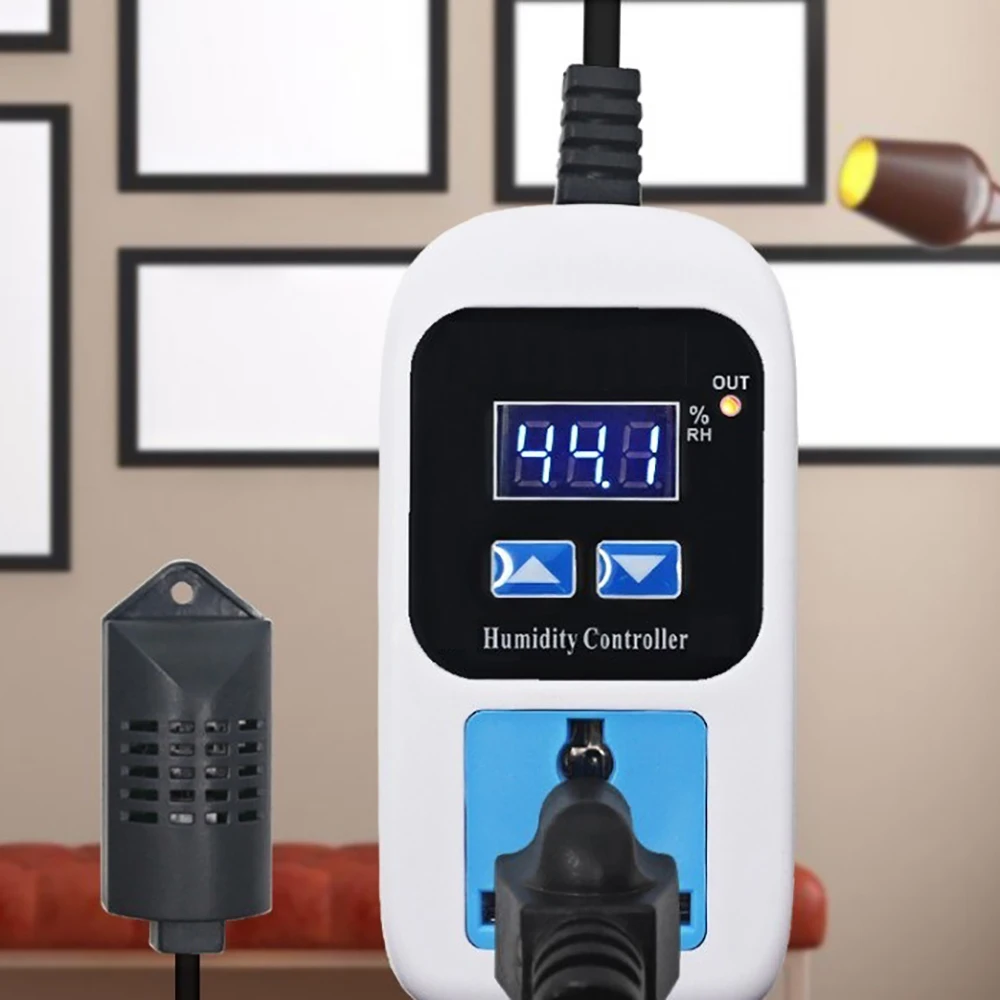 

Digital Humidity Controller Humidity Moisture Control Switch Socket Outlet Inlet EU Plug Hygrometer Hygrostat 110v-220v