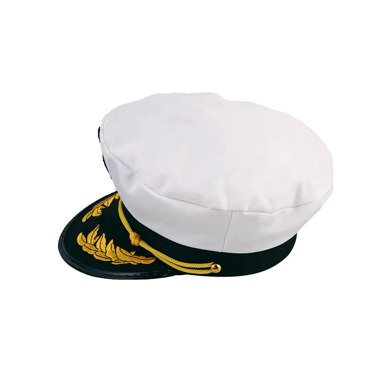 Мужская шляпа с вышитыми золотыми листьями, кепка командира с логотипом моряка, Солнцезащитная шляпа британской армии, винтажная темно-синяя кепка, Кепка с плоским верхом