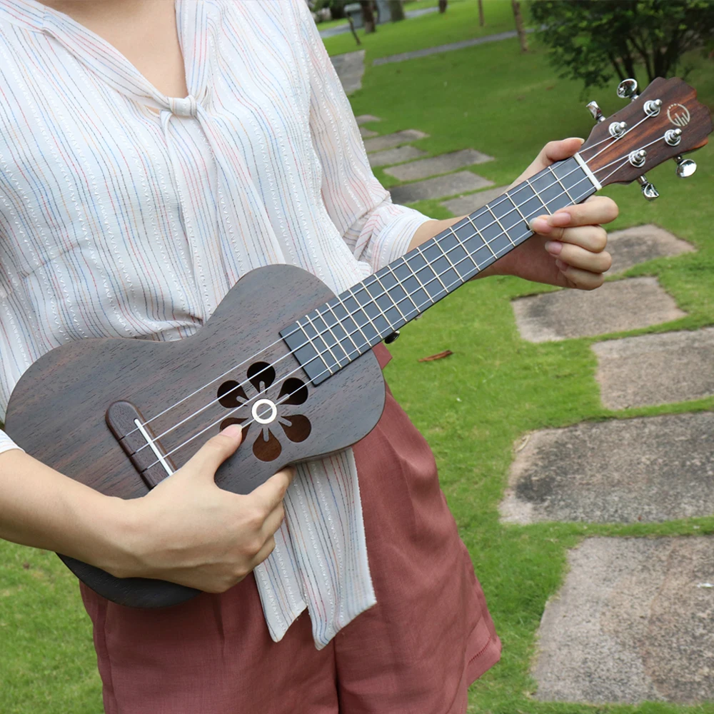 Гавайские гитары укулеле/S1/Q1/U1, 23 дюйма, концертные умные укулеле с кошачьими ушками, акустические 4 струны из дерева ели, гитара с приложением для обучения