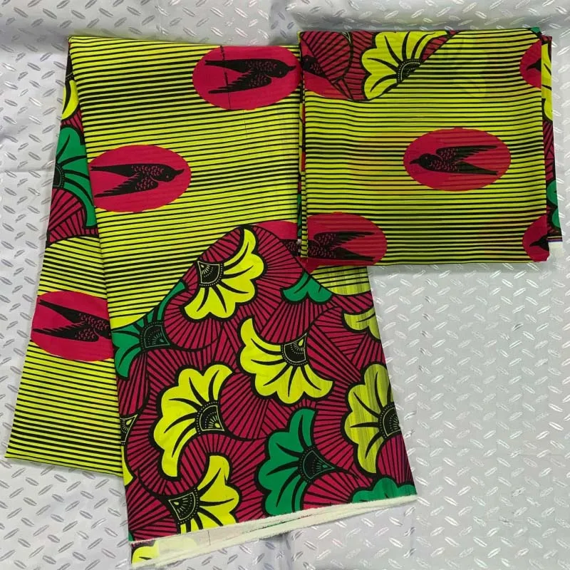 lmitated африканская шелковая атласная ткань воск шифон печать Анкара снег спиннинг дышащий 4 ярдов+ 2 ярдов Африканский шифон воск