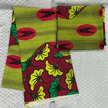 lmitated африканская шелковая атласная ткань воск шифон печать Анкара снег спиннинг дышащий 4 ярдов+ 2 ярдов Африканский шифон воск