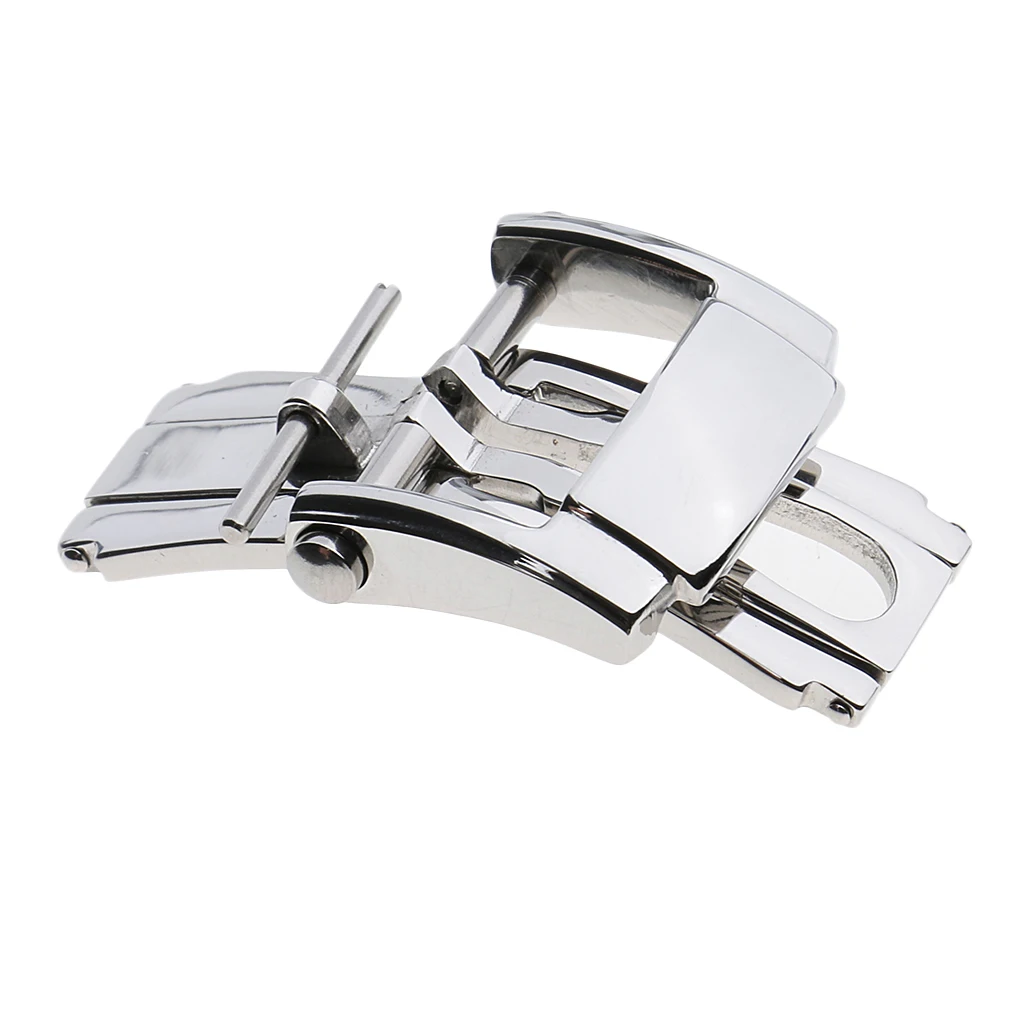 18mm Stainless Steel Deployment Clasp Folding Push Buckle For Leather Straps