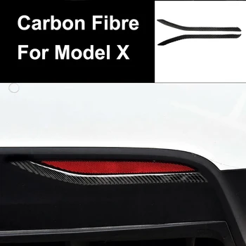 

2pcs/set Car Tail Fog Light Cover Trim for Tesla Model X Auto Real Carbon Fiber Protective Decors Stickers External Accessories