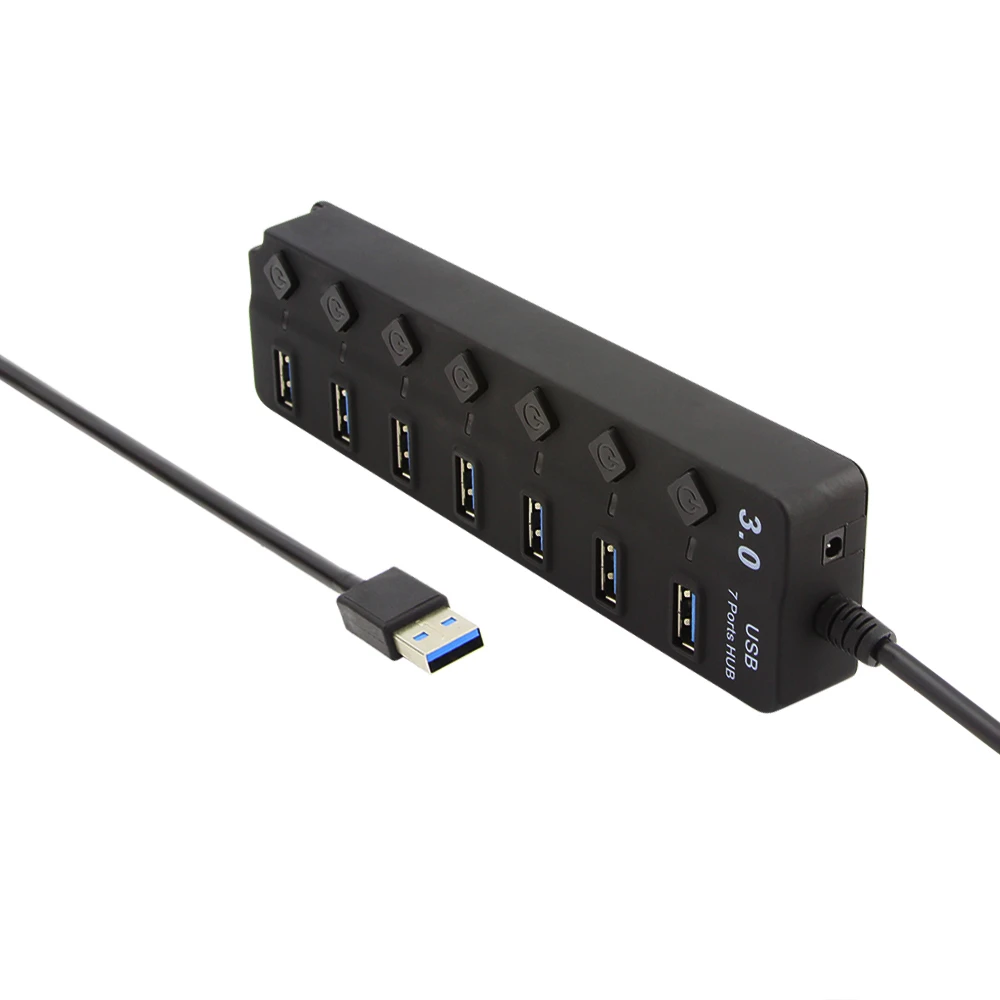 USB 3,0 концентратор 7 портов USB концентратор многопортовый usb-адаптер Компьютерные аксессуары высокоскоростной адаптер питания интерфейс для ПК ноутбук MacBook