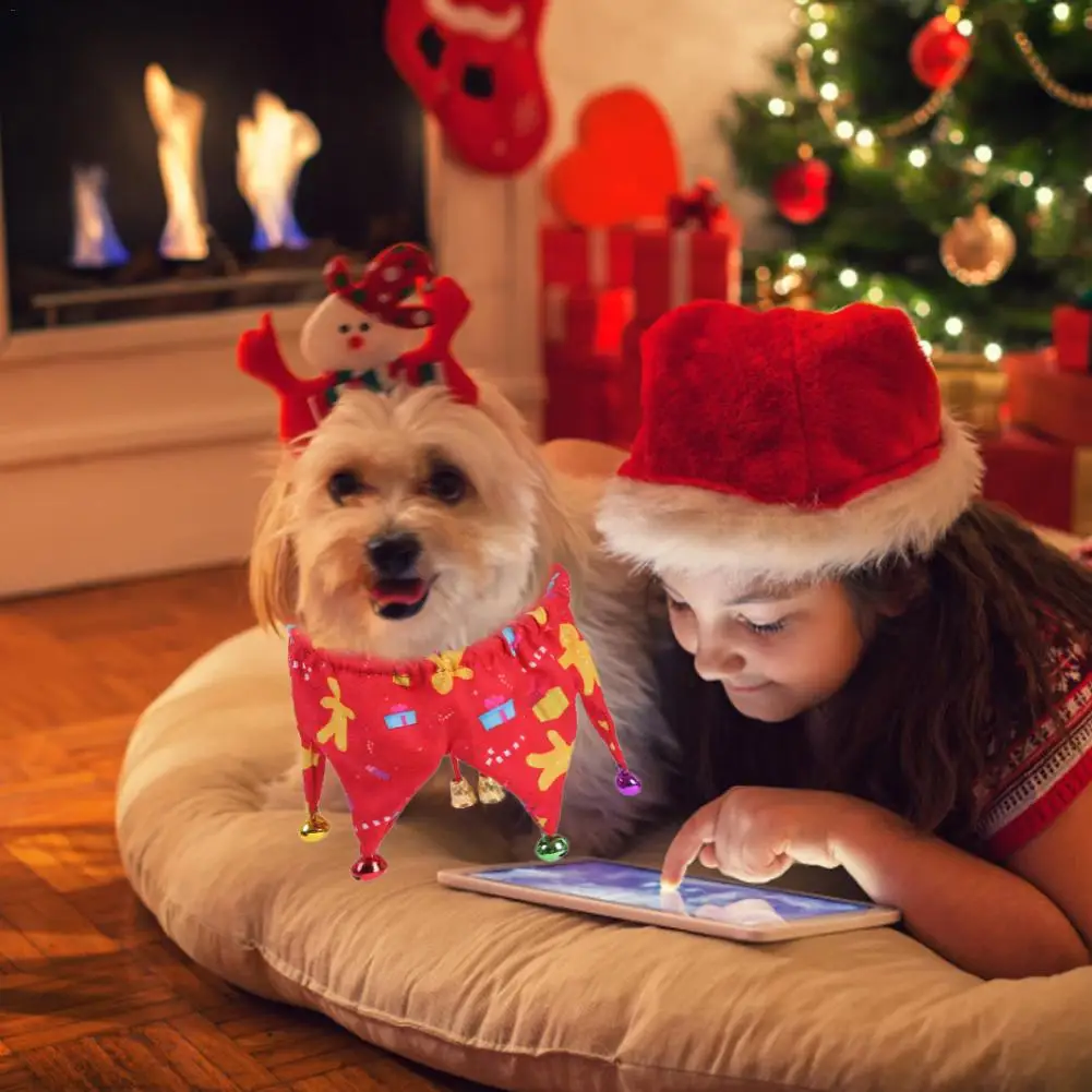 Christmas Series Pet Adjustable Collar Dog Bells Cat Bow Tie Pet Supplies Dog Necklace For Puppy Baby Cat Christmas Decoration