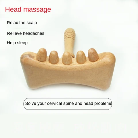 Wood Gua Sha Stick Soft Scraping Rod Manual Massager for Back Neck Face Massage Portable Body Care Meridian Relief Pain Spa