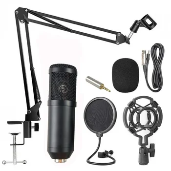 

New USB BM-800 Microphone for Windows and Mac with Stand, Shock Mount, Pop Filter,Kit for Broadcasting and Sound Recording