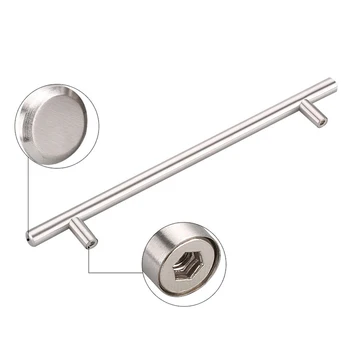 12mm Stainless Steel Kitchen Door T Bar Handle Pull Knob Cabinet Drawer Open Sliding Door Handles for Interior Doors Window