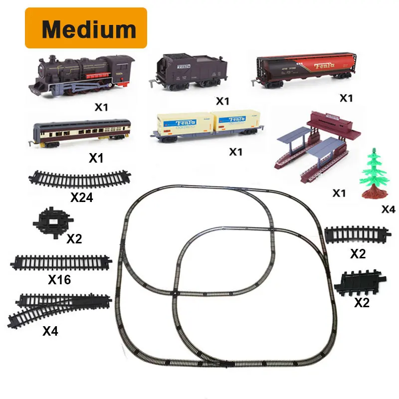 Электрический игрушечный поезд рельсы детская железная дорога железнодорожные пути набор модели железной дороги набор поездов для детей Детские радиоуправляемые поезда игрушки модель - Color: H0019medium7