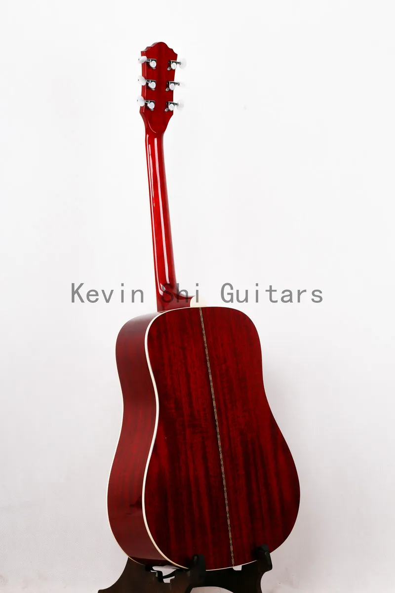 KSG 41-дюймовая Акустическая гитара, ручная сборка, Вишневый sunburst finish 4" акустическая электрогитара,, Коронные вставки