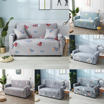 

Nordic Style Fish Elastic Slipcover Stretch slip-resistant Four Season Sofa Covers Couch Cover sofa Single/Two/Three/Four-seater