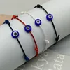 2 pièces réglable chanceux noir rouge chaîne Bracelets plat bleu mauvais œil tissé hommes chanceux Bracelet femmes Femme nouveaux bijoux de mode