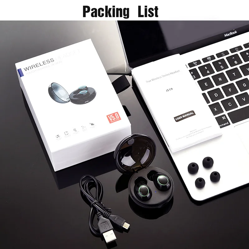 DaoLxi HIFI мини наушники беспроводные Bluetooth V5.0 спортивные водонепроницаемые зарядка