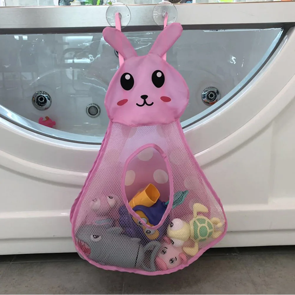 Сетчатая сетка мультяшный кролик портативная присоска практичная ванная сумка для хранения Милая быстросохнущая детская игрушка для ванны сливной душ - Цвет: Rabbit