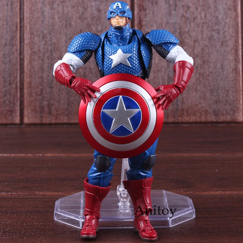 Фигурки супергероев Marvel Мстители сборные фигурки Мстители серии № 007 Капитан Америка игрушка Удивительные игрушки Ямагути 16 см