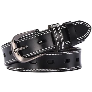 

PU Leather Universal Adults Adjustable With Holes Gift Vintage Waist Band Durable Accessories Jeans Decor Women Belt Pin Buckle