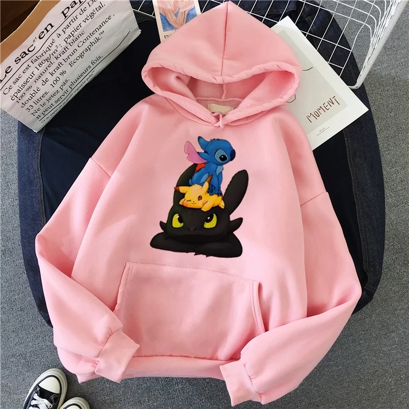 Лило Ститч толстовки женские Kawaii хлопок свитшоты Женские повседневные хлопковые свитшоты Harajuku женская одежда осень зима