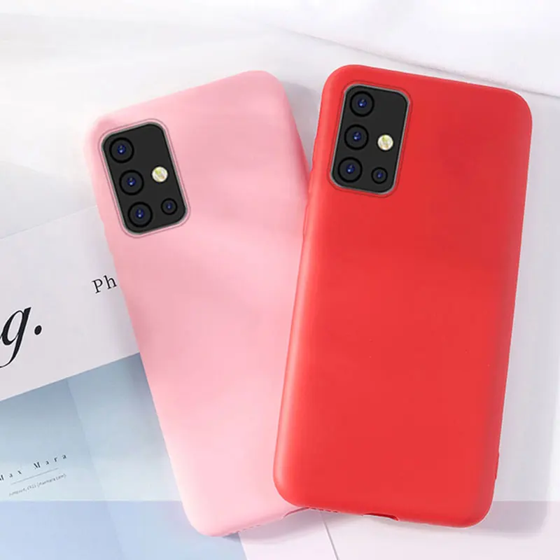 Hacrin Matte Case For Samsung Galaxy A51 Anti-Drop TPU Soft Silicone Liquid Bumper Cover On A71 Capa |