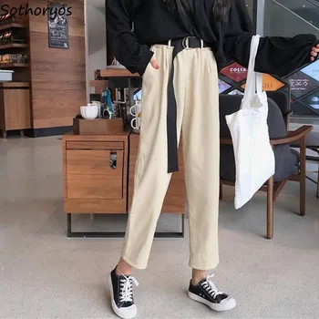

Pants Women Loose Trendy Elegant All-match High-quality Korean Style Students Leisure Daily Womens Female Lovely Simple 2020 New