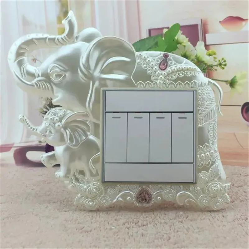 

Cartoon animal elephant switch suite bedroom decoration switch stickers luminous switch socket wall stickers switch protective c