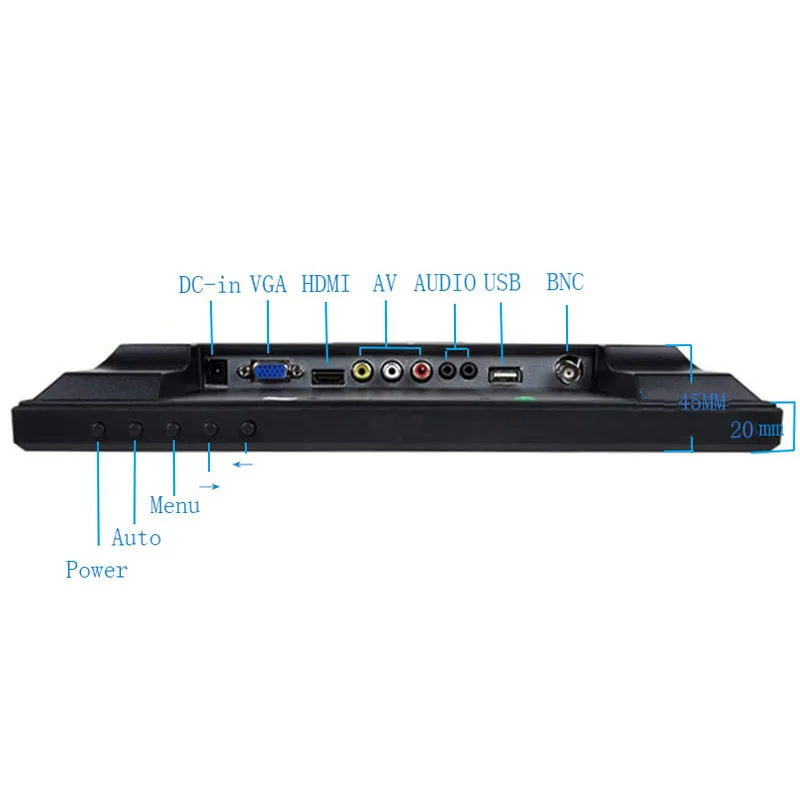 ZHIXIANDA   ÷, BNC HDMI AV VGA USB ̽, 12 ġ 4:3, 800x600, 1024x768