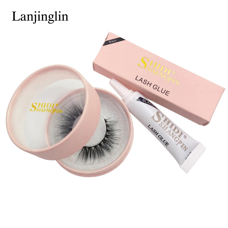 LANJINGLIN клей для ресниц 1 шт. накладные ресницы клей 1 пара норковые ресницы 3D натуральные ресницы для наращивания 1 комплект инструмент для макияжа#71G4