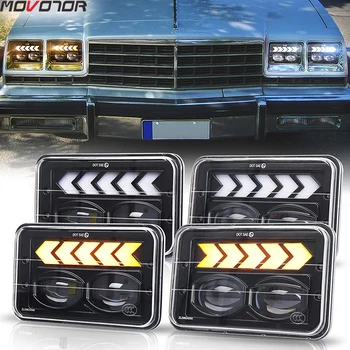 

4pcs Rectangular 4x6 Led Headlights H4656 H4651 H4652 H4666 H6545 Headlight Replacement for Freightliner