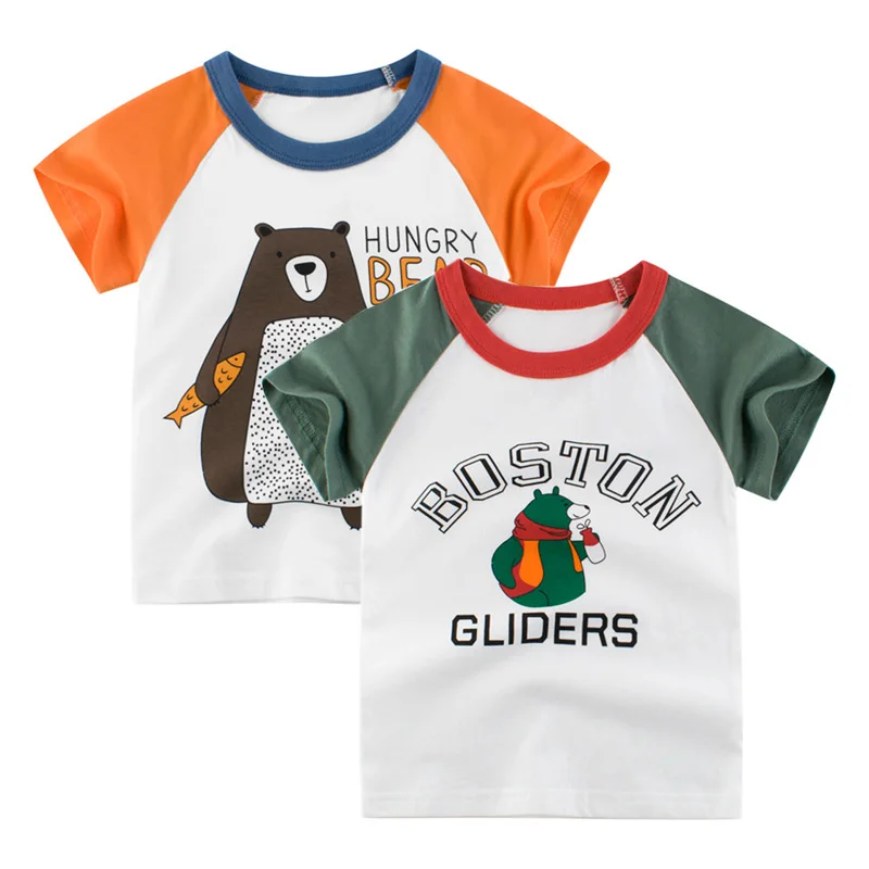 Лето 2020 футболка для мальчиков и девочек корейская детская одежда с мультяшным