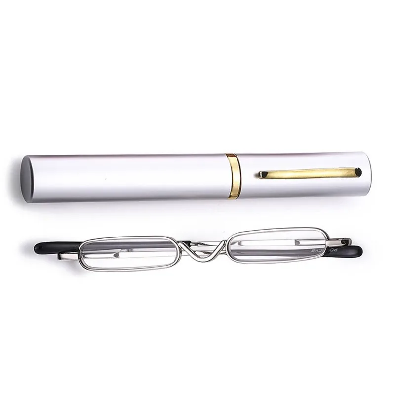 Модные очки для чтения, Складные карманные мини-очки для чтения, складные легкие+ 1,0 до+ 4,0, очки для дальнозоркости, серебряные